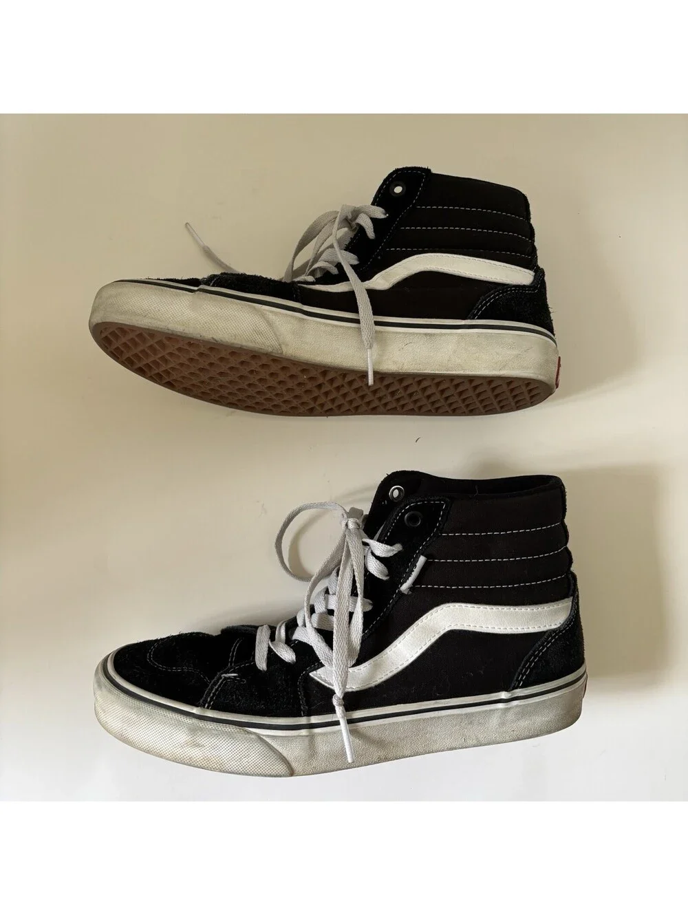 Vans Sk8-Hi Black White High Top Sneakers Mens 7 Classic Skate Shoes